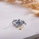 Серебряная Брошь Хатка Mini Голубой Топаз Позолота Циркон - изображение 2