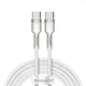 Кабель Baseus Cafule Metal Type-C to Type-C 100W (2m), Белый - изображение 1