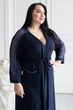 Женский вискозный длинный 130 см халат Хс1235 Синий, 3XL - изображение 2