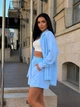 Костюм женский легкий шорты+рубашка голубого цвета 38405 46/48 - изображение 6