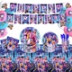 Набор для Дня рождения хантрикс - K-Pop Demon Hunters аниме - Happy Birthday на 10 персон, шарики, гирлянда, скатерть и праздничная посуда - изображение 1