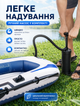 Трехместная надувная лодка ПВХ с веслами, подушкой и насосом 41×225×133 см грузоподъёмность до 250 кг - изображение 2