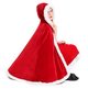 Рождественская накидка Mrs Claus с капюшоном - праздничный плащ Санта / Снегурочка для новогодней вечеринки и косплея - изображение 1