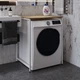 Стеллаж полка Бафрум 401 Ferrum-decor для стиральной машины 90x70,5x60,5 Белый металл ДСП Дуб Евок Прибрежный 16 мм (BED41106) - изображение 1