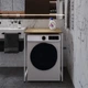Стеллаж полка Бафрум 401 Ferrum-decor для стиральной машины 90x70,5x60,5 Белый металл ДСП Дуб Евок Прибрежный 16 мм (BED41106) - изображение 2