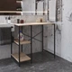 Стелаж полку Бафрум 405 Ferrum-decor для пральної машини 90x101x60,5 Чорний метал ДСП Дуб Сонома 16 мм (BED40503) - зображення 8