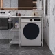 Стелаж полку Бафрум 405 Ferrum-decor для пральної машини 90x101x60,5 Білий метал ДСП Бетон 16 мм (BED40508) - зображення 2