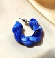 Жіночі сережки Кручені кільця Акрил jewelry Сині - зображення 3