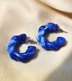 Жіночі сережки Кручені кільця Акрил jewelry Сині - зображення 8