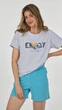 Піжама жіноча Ellen Enjoy lpk 2970/22/05 S сірий/блакитний - зображення 1