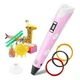 3D-Ручки набір для дітей початківців з LCD-дисплеєм 3D Pen 2 блакитна 3 метрів різнобарвного пластику + 10 шт Рожевий - зображення 1