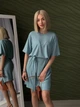 Женское летнее платье с поясом, цвет фисташковый 42-44 - изображение 3