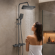 Душевая система со смесителем Faucet CR-25HT030 металл верхний и ручной душ настенная графитовая - изображение 2