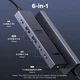 USB-концентратор UGREEN Revodok Pro 6 в 1 USB-C Hub to DisplayPort 4K 60Hz, 100W Power Delivery 10Gbps USB-A and USB-C 3.2 (CM818) - изображение 2