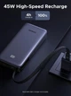 Зовнішній акумулятор повербанк UGREEN Power Bank Nexode Power Bank 20000 mAh 45 W з вбудованим кабелем Grey (PB536) - зображення 8