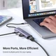 USB-концентратор UGREEN USB C Hub Ethernet гигабитный сетевой адаптер USB C с портом RJ45 LAN Grey (CM475) - изображение 8