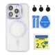 Чохол Premium TPU+PC+Metal Stand Case with MagSafe and Camera Lenses для iPhone 15 Pro Max Purple - изображение 2