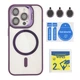 Чохол Premium TPU+PC+Metal Stand Case with MagSafe and Camera Lenses для iPhone 14 Pro Dark Purple - изображение 3