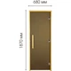 Стеклянная дверь Tesli Lux Sateen S 700х1900 мм закаленное стекло матовая бронза для бани и сауны - изображение 3