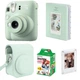 Подарунковий набір Fujifilm Instax Mini 12 Mint Green (Мʼятний) / Камера + Чохол + Альбом 64 фото + 20 знімків + Магнітна фоторамка / Gift Set 2026 - изображение 1