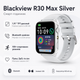 Смарт-часы Blackview R30 Max 1,91" TFT 280×320 Bluetooth 5.2 с пульсометром, шагомером и микрофоном 450 мАч Silver (6931548323167) - изображение 2