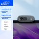 Веб-камера Logitech C270 корпоративного класса HD для компьютера, ноутбука, настольного компьютера, видеоконференций, домашнего онлайн-обучения, с микрофоном, подключением через USB [Бонус к заказу] - изображение 4