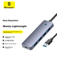 Универсальный USB 3.0-концентратор Baseus, док-станция, зарядное устройство, разветвитель, адаптер-конвертер для ноутбуков Huawei и Lenovo с разъемом Type-C, длина кабеля 0,5 метра. - изображение 11