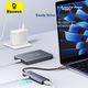 Док-станция расширения Baseus USB 3.0, адаптер для зарядки, разветвитель Type-C, универсальный конвертер Thunderbolt 4 для ноутбуков Huawei. - изображение 6