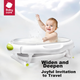 Дитяча ванночка Babycare, складна ванна для купання з датчиком температури, ванна для басейну + килимок для ванни + сітка для ванни, м'який синій туман - зображення 6