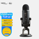 Конденсаторный USB-микрофон Logitech Yeti профессионального класса для караоке, записи, работы на компьютере, игр, прямых трансляций. - изображение 4