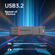 USB-флешка ThinkPlus Lenovo из металла, 512 ГБ, USB 3.2 с высокой скоростью чтения, двойной интерфейс Type-C, совместима с телефонами и компьютерами, офисная USB-флешка для бизнеса, серия TU280. - изображение 4