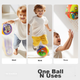 Детский резиновый мячик Babycare Pat-Pat Ball, эластичный тренировочный мячик для малышей, бесшумный мячик 2.0 - бархатная версия (диаметр 18 см) - изображение 6