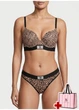 Комплект жіночої білизни (бюстгальтер та трусики-стрінги) Victoria's Secret 34B/M Леопардовий + Подарунковий пакет 27204371 - зображення 1