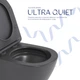 Унітаз підвісний Qtap Robin Ultra Quiet 520×365×340 мм, Anthracite, з сидінням Slim Duroplast / Soft-close / Quick Release - зображення 5