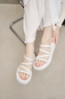 Женские минималистичные босоножки PARADIZE SHOES белого цвета с тонкими ремешками и застежкой пряжкой на низкой подошве 41 размер (стелька 26 см) - изображение 3