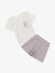 Костюм футболка+шорти для дівчинки Mini Papi 40923 74 см Бузковий shop (2000999620744) - изображение 1