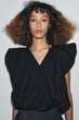 Топ із попліну з призібраним низом Zara 4437/220 S Чорний (04437220800S) - изображение 1