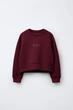 Толстовка з рельєфним написом Zara 2236/711 134см Бордовий (02236711681131) - зображення 1