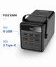Повербанк 100000 mAh 22.5W швидка зарядка для телефона 6 USB 2 Type-C з ліхтариком Hoco Чорний - зображення 4