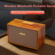 Колонка Saida SADA Bluetooth портативна дерев'яна в ретро-стилі, з картою пам'яті, Hi-Fi, K58 - зображення 4
