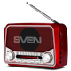 Портативный радиоприемник FM AM SW с USB и microSD для путешествий красный SVEN SE1011 - изображение 1