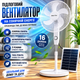 Вентилятор напольный с солнечной панелью Solar Fan 1321 аккумуляторный автономный с кнопочным управлением для дома дачи квартиры - изображение 1