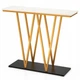 Консольний столик зі стільницею під білий мармур Costway 100 x 30 x 79 см JV12416WH - зображення 1