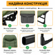 Туристична розкладачка з матрацом 200×64×32 см похідна розкладачка лежак з регулюванням спинки розкладне ліжко коропове до 150 кг шезлонг для кемпінгу Зелений - зображення 6
