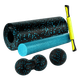 Массажный набор PowerPlay PP_4015 EPP Foam Roller Set 4in1 2 ролла + 2 мяча Черно-бирюзовый (PP_4015_Cyan) - изображение 1
