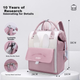 Сумка FENYE Mommy Bag, легкий рюкзак для вагітних, велика місткість для прогулянок, нова сумка через плече для годуючих мам, рожево-білий колір - изображение 7