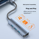 Док-станція розширення SAMZHE USB 3.0 до Gigabit Ethernet, чотиривхідний розгалужувач, мережевий кабель RJ45 для ноутбука Apple Huawei Xiaomi, адаптер-конвертер, док-станція розширення HWK07 - изображение 11