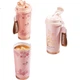 Термокухоль FUGURNG BESTJOY з трубочкою 520 мл White, Cherry Blossom - зображення 1