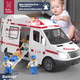Игрушечная машина скорой помощи Mabaozibao для детей 1-3 лет, с большими открывающимися дверями, детская модель суперкара, развивающая игрушка для мальчиков и девочек. - изображение 4