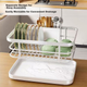 Сушилка для посуды Jingyan Kitchen, подставка для мисок с дренажными отверстиями, органайзер для столовых приборов, сушилка для посуды, настольная полка для хранения мисок и тарелок. - изображение 6